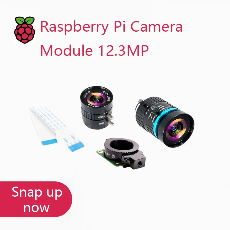 Raspberry Pi High Quality HQ Camera Module 12.3MP IMX477 sensor support for C- and CS-mount lenses