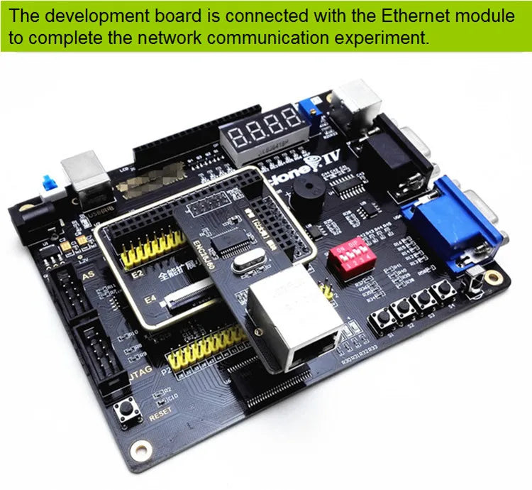 Educational DIY Kit Electronic Altera CycloneIV EP4CE10 FPGA PCB Demo Board with PS/2 UART VGA LCD Camera Network USB Blaster