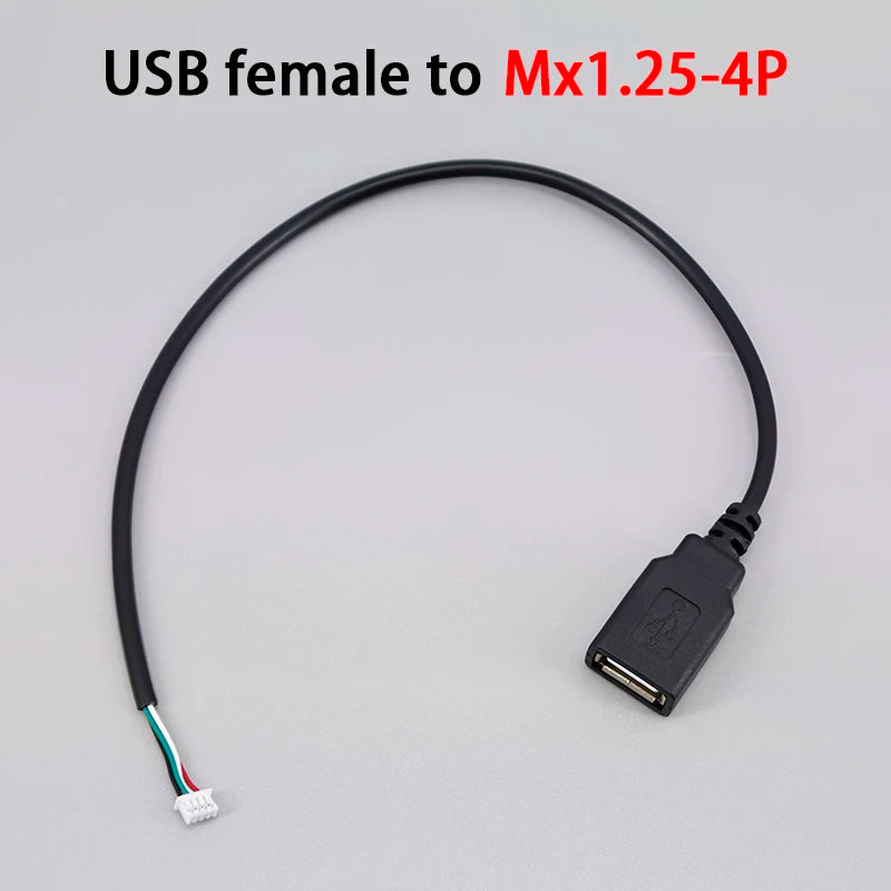 USB Male Female Terminal Data Line To Head JST 1.25/ZH1.5/PH2.0/XH2.54-4Pin Adapter Extension Touch Screen Cord