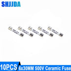10PCS 6*30mm Ceramic Fuse Quickly break 500V 0.5A 1A 2A 3A 4A 5A 6A 8A 10A 13A 15A 16A 20A 25A 30A Ceramic Fuse 6mmx30mm
