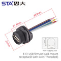 USB 2.0 Port Industrial Waterproof Connector IP67 Molded Male Female Aviation Plug Data Transfer Extension Cable 0.3 0.5 1M