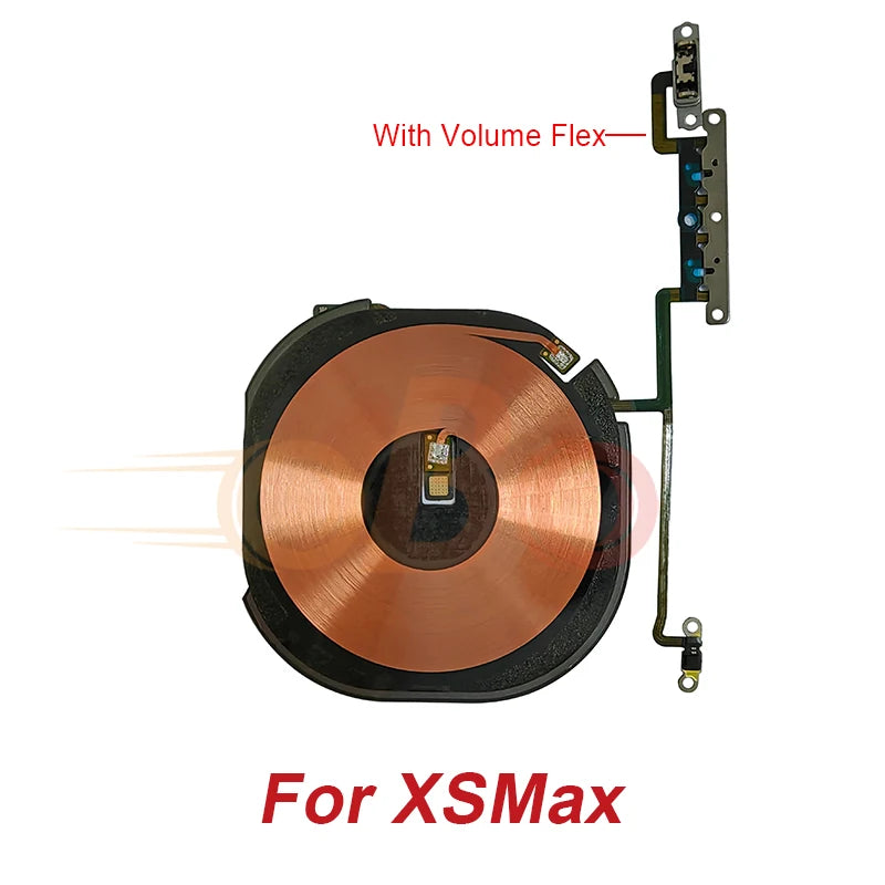 Wireless Charging Chip Coil Sticker With Volume Flex For iPhone X XR XS 11 Pro Max Wireless Charger Panel Repair (1PC)