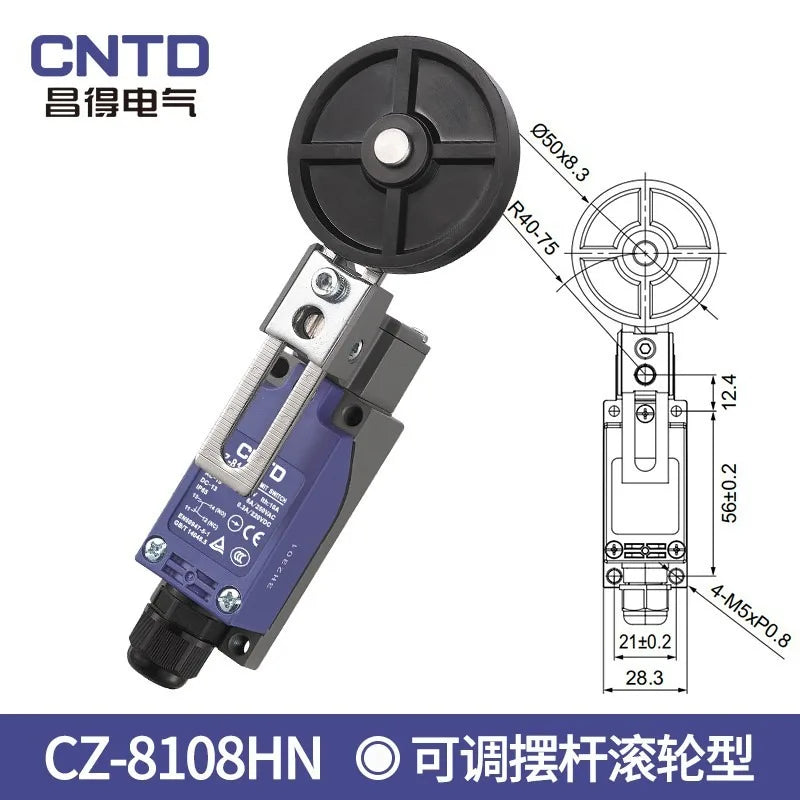 CNTD CZ-8108HN Adjustable Lever Roller Arm Rotary Travel Switch Position Vertical Limit Switch for IP65 Waterproof Switch