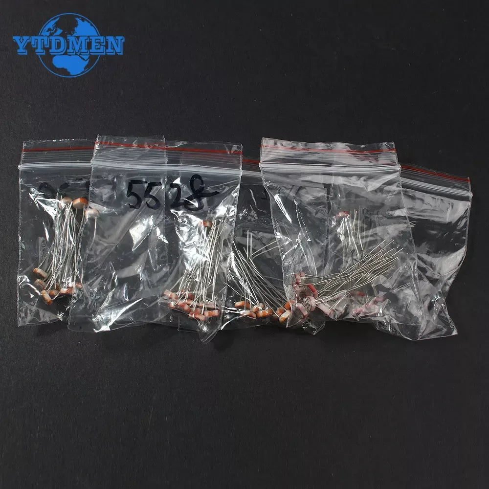 50PCS Photo Light Sensitive Resistor GL5506 GL5516 GL5528 GL5537 GL5539 Photoresistor Kit Photoconductive Resistance
