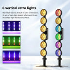 6‑Head Retro Stage Light MAX 300W COB RGB Effect Light DMX512 Voice Control 15/33CH Strobe Party Bar DJ Show Lighting IP20