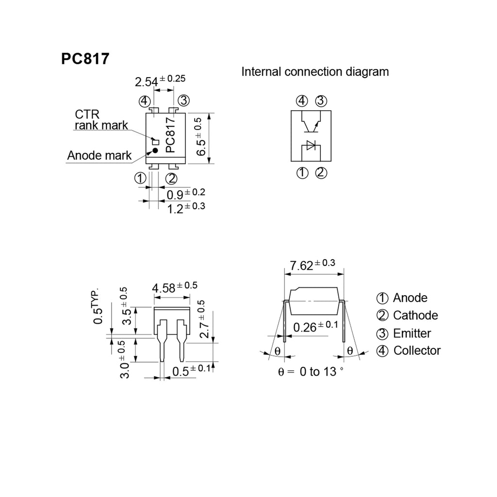 50PCS/LOT PC817 EL817 817C PC817C 817 Optocoupler SOP SMD IC SOP4 New and Original In Stock Chanzon Free Shipping