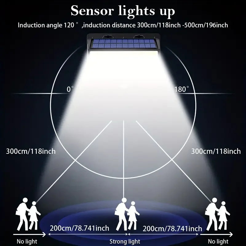 1/2/4Pcs 468LED Solar Wall Lights Outdoor PIR Motion Sensor Solar Sunlight Street Light 3 Modes for Yard Garden Patio Decoration