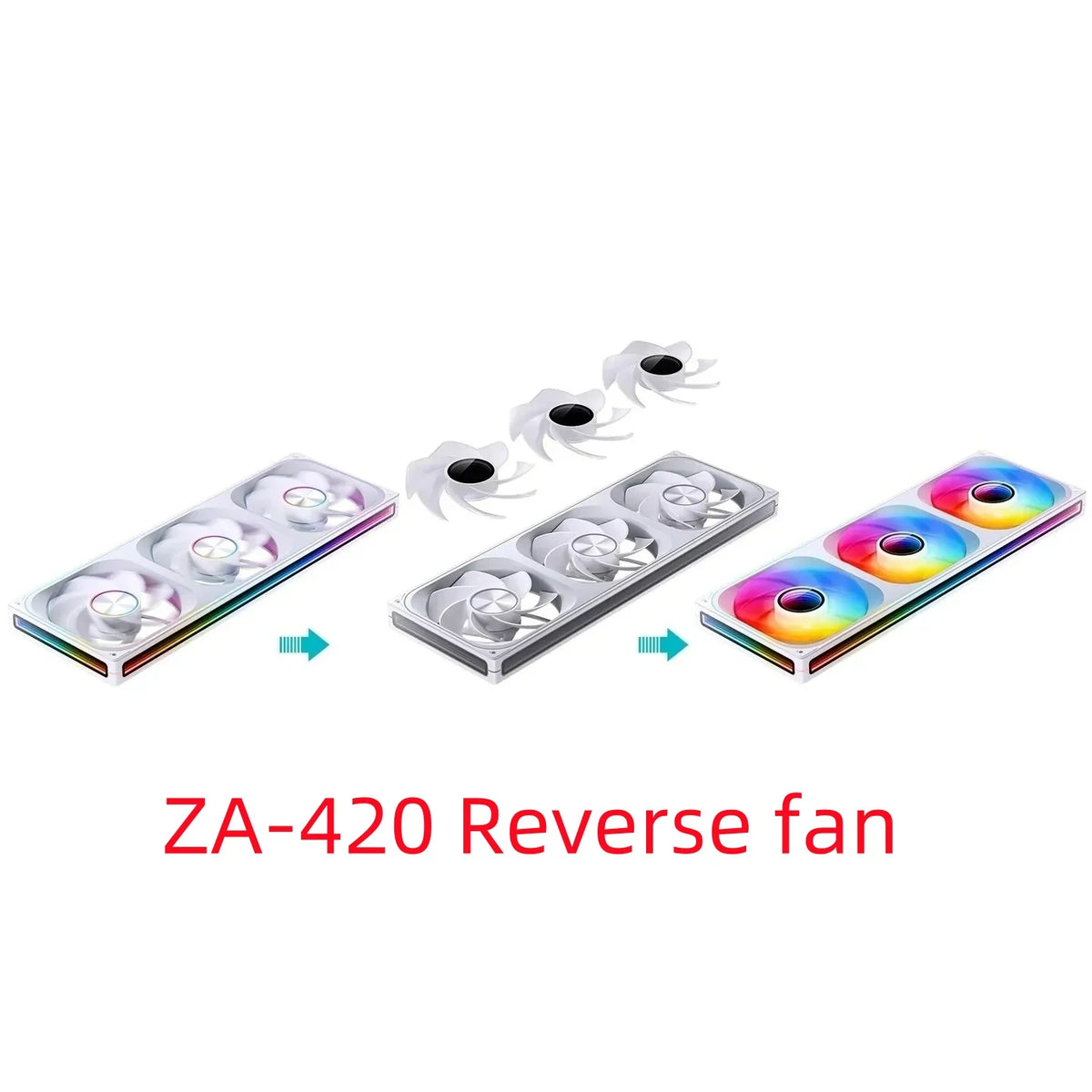 Jonsbo ZA-420/140 Computer Case Fan DIY Exchange 2 Sets Fan Blades  5V ARGB 140mm PWM Reverse Combination Cooling Fan
