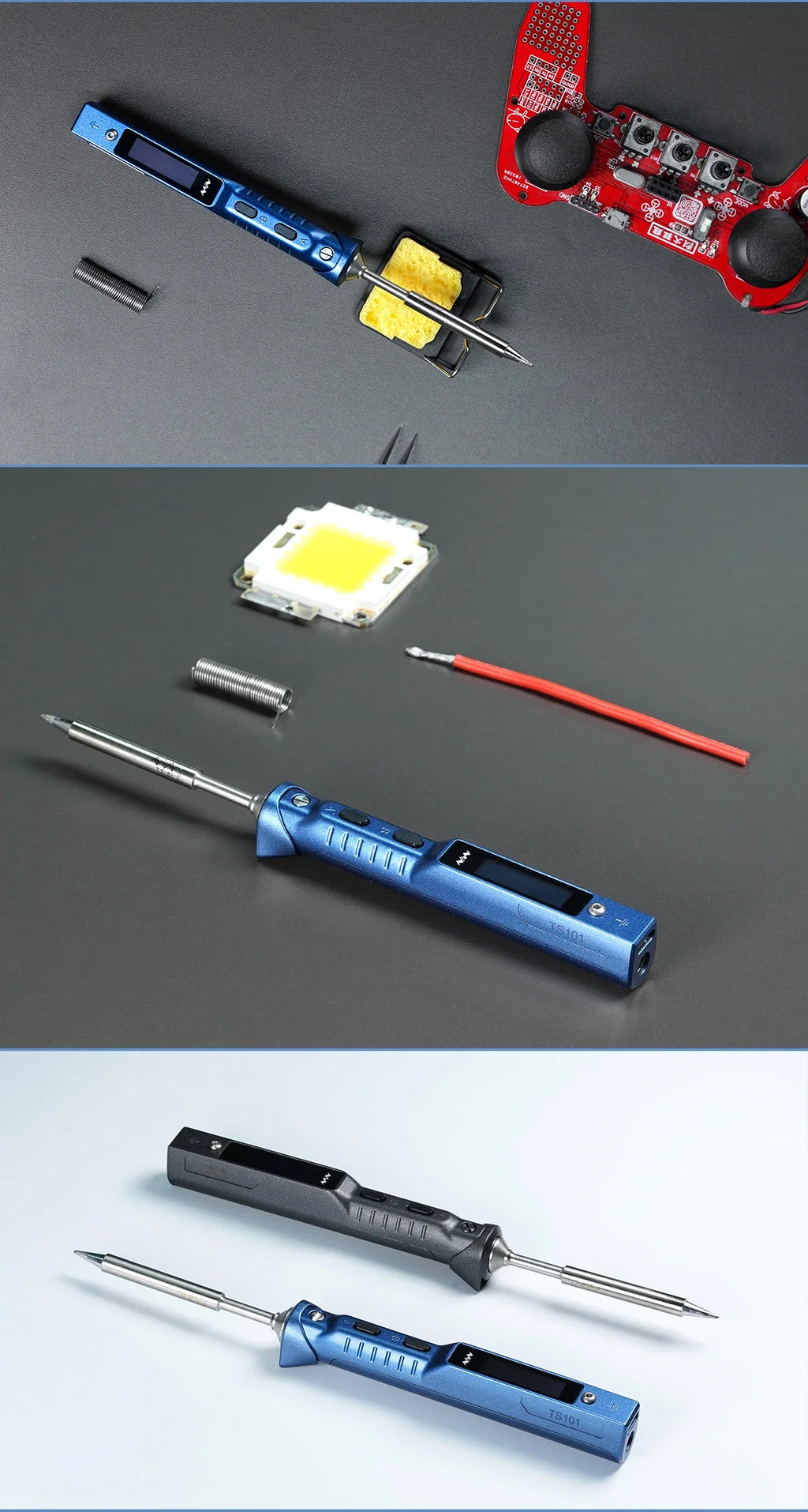Original TS101 Soldering Iron 90W Mini Thermostat LCD Displays TS100 TS 101 Soldering Iron with PD Plug Tip Set Miniware