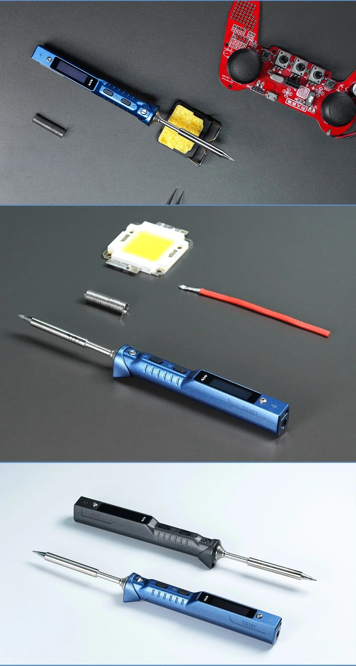 Original TS101 Soldering Iron 90W Mini Thermostat LCD Displays TS100 TS 101 Soldering Iron with PD Plug Tip Set Miniware