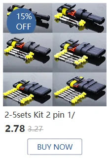 1Set 6.3mm 1/2/3/4/6/8/12P/14 pin Automotive 6.3 Electrical wire Connector Male Female cable terminal plug Kits ebike car
