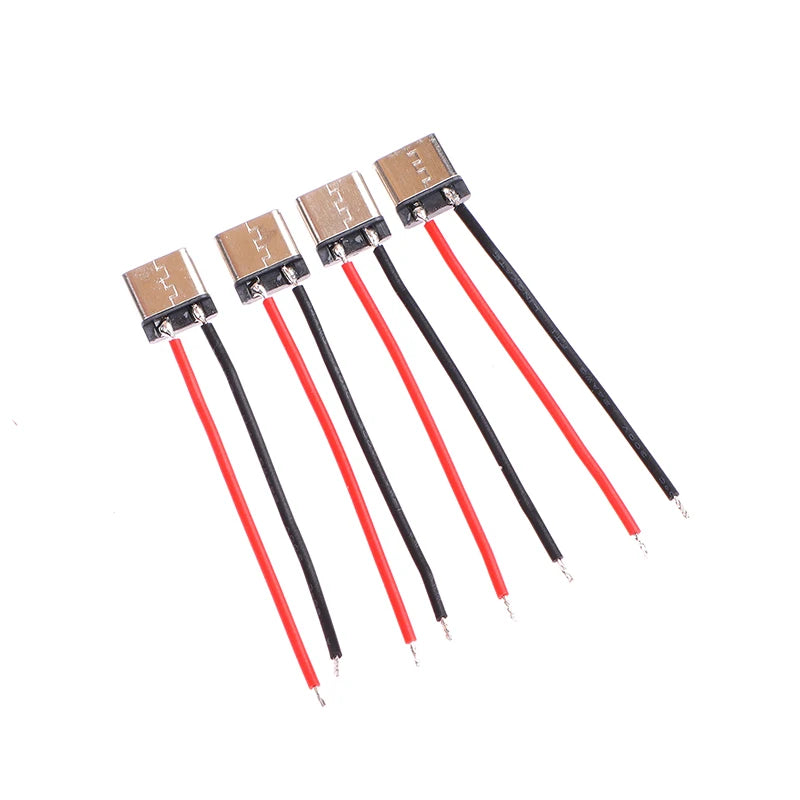 10Pcs Micro USB Type-C 2Pin Horizontal 2P Simple Soldered Female Plug-in Board Quick Charging Connector