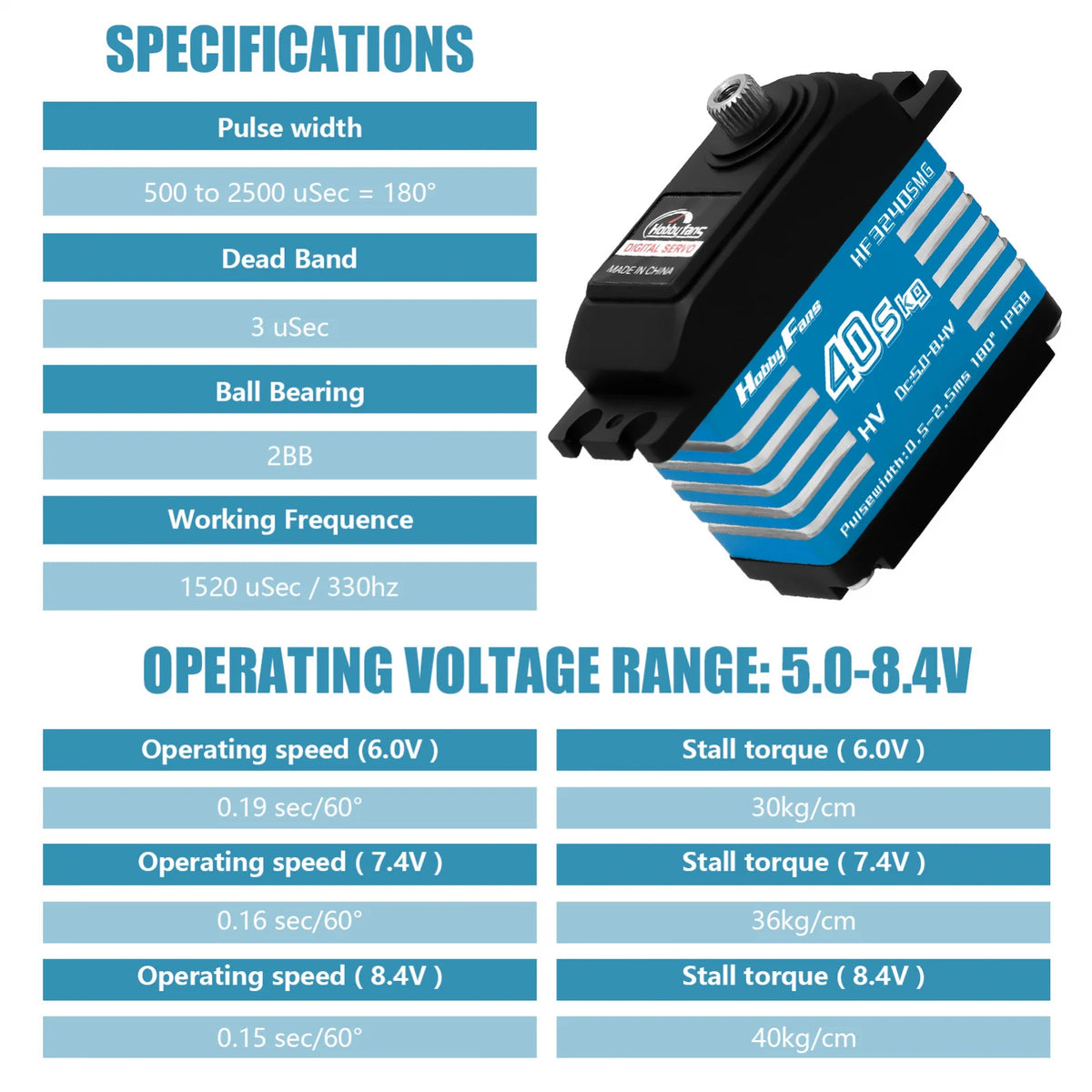HF3240SMG Digital Servo 40KG High Torque Brushless Motor Metal Gear 180 Degre Steering Gear Heavy Duty RC Crawler Robot DIY Part