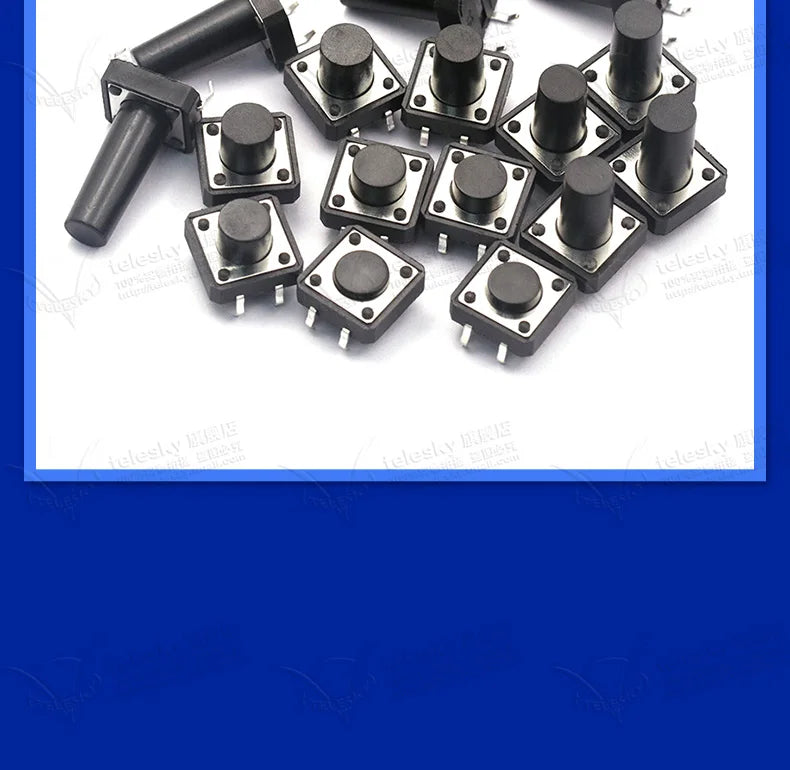 20PCS 12x12mm X4.3/5.5/6/7/8/9/10mm Micro Push Tact Switch 4pin Touch Button Mini Tactile Pushbutton Toggle Pcb Momentary Switch