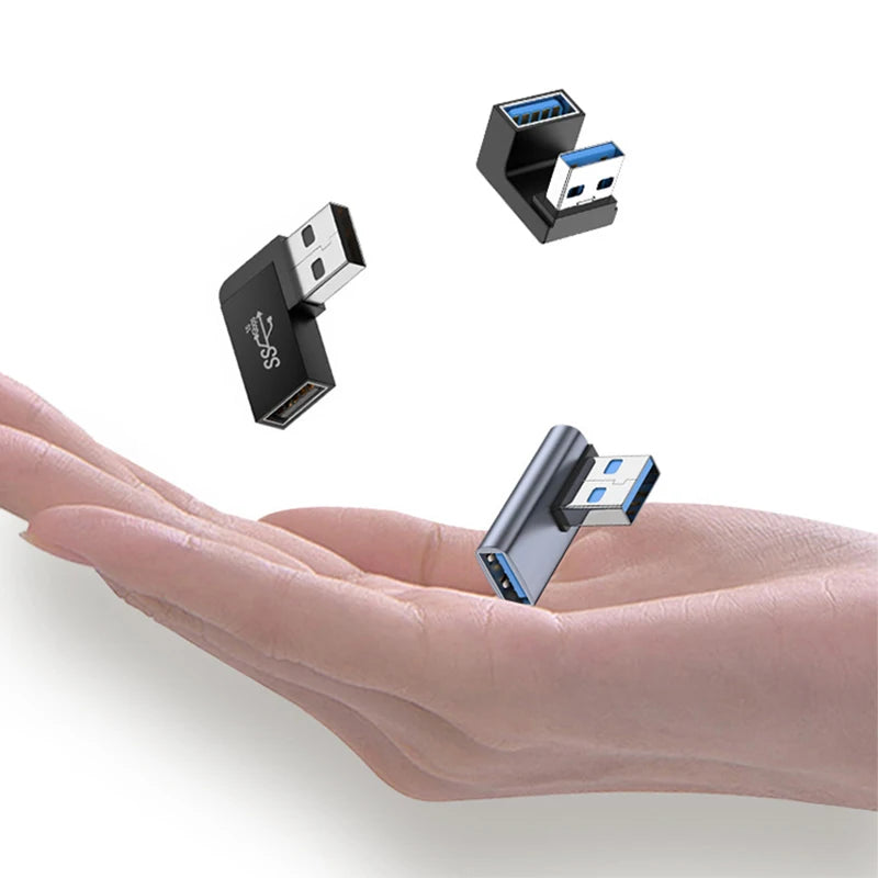 90 Degree USB 3.0 Male to Female Right Angle Extension Adapter USB Upward Elbow Adapter 10Gbps For Laptop PC Connector Converte