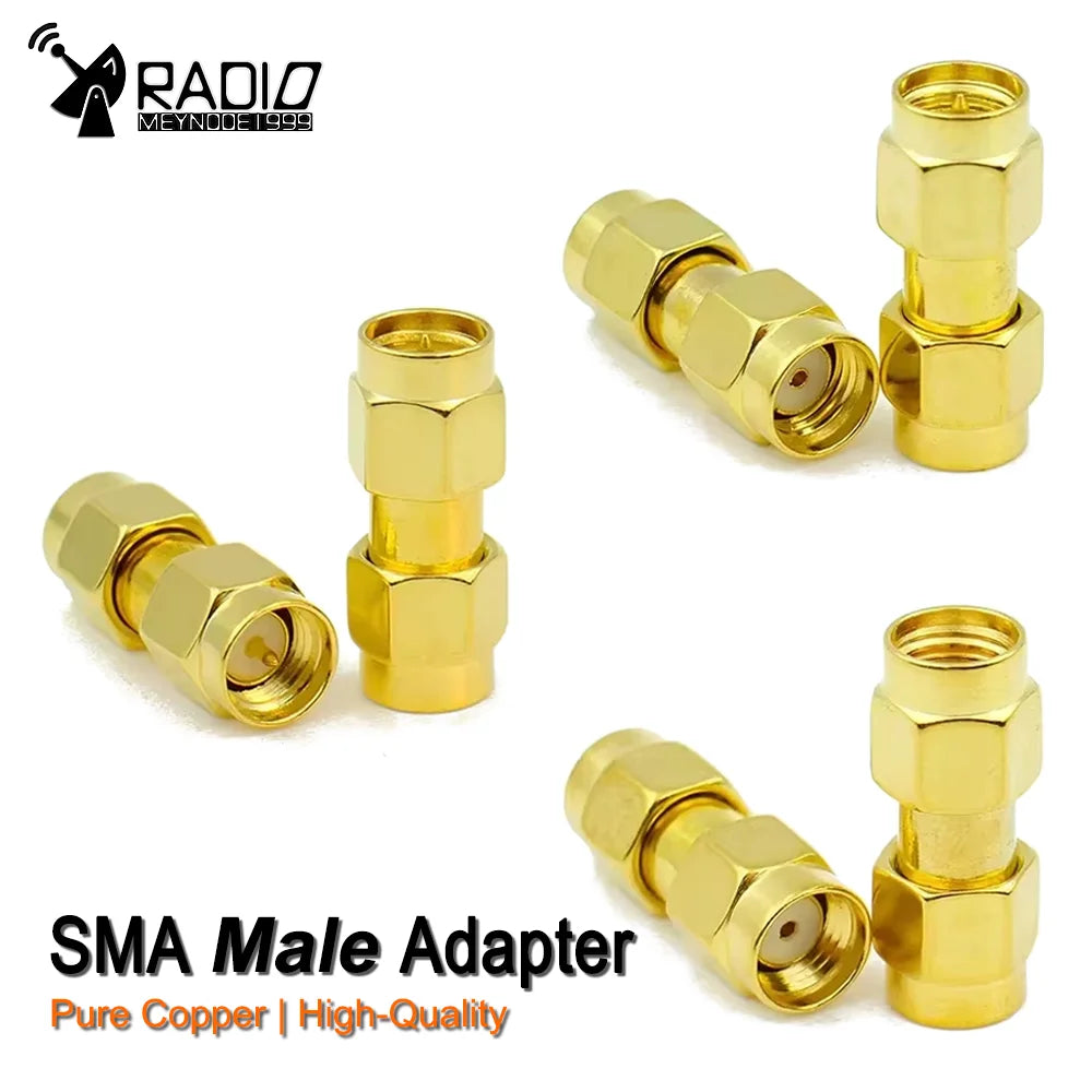 SMA Male to SMA Male Connector RP SMA male RF Coax Adapter Straight Convertor Goldplated 50ohm Brass