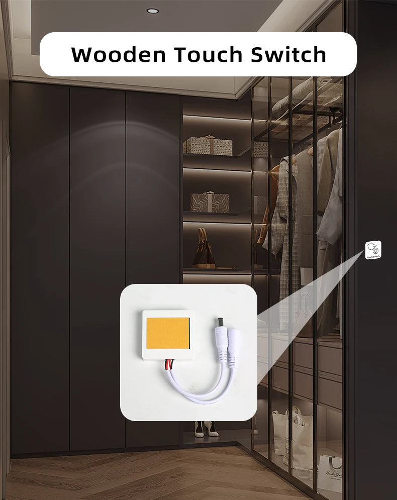 Ultra-thin Penetrating Wood, Marble, Ceramic, Touch-Sensitive Switch 12V 5A 60W LED Touch-Sensor with Stepless Dimming Function