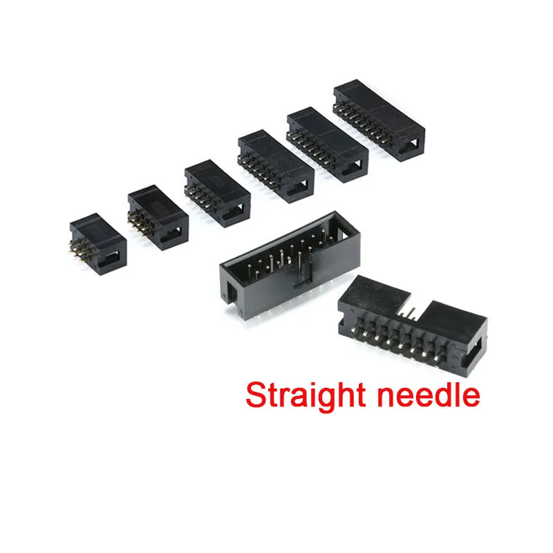 5-50Pcs Dip 6/10/20-40Pin 1.27mm 2.0mm 2.54mm Pitch Male Socket Straight Idc Box Headers Pcb Connector Double Row Dc3 Header