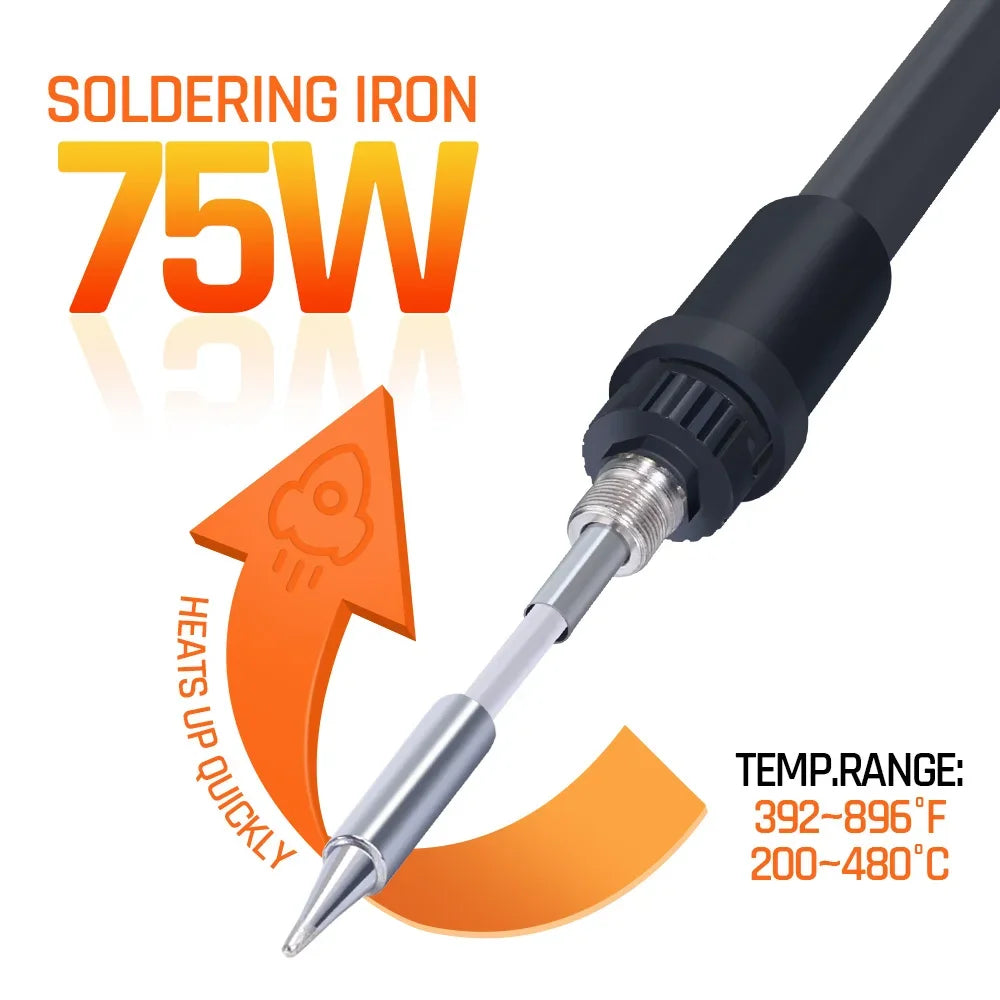 Silverflo 780W 8586D-III PRO Soldering Station 2 IN 1 Hot Air Rework Station Fsat Heating Soldering Iron with Sleep Mode