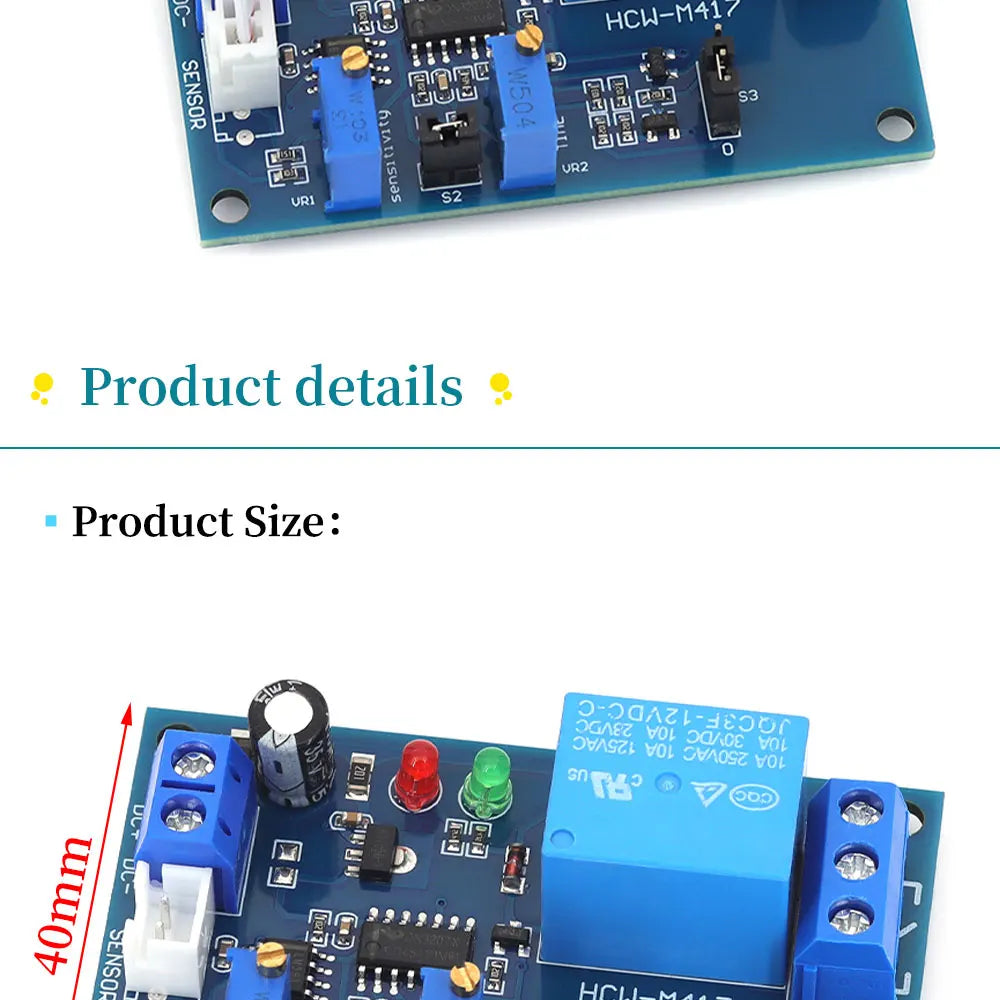 5V 12V 24V Photoresistor Relay Module Light Brightness Sensor Timer Detection Controller Switch On/Off With Wires for Car Board