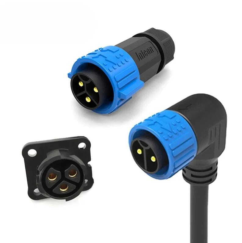 50A M25 Self-locking Waterproof Plug Cable IP67 2 3 Pin Power Charging Connector Large Current Male Female Aviation Plug Socket
