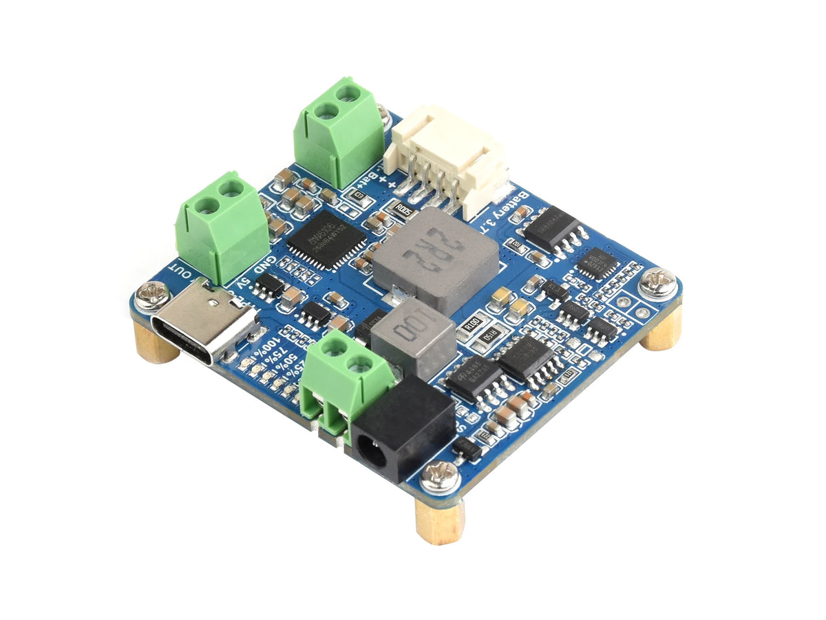 Waveshare Solar Power Manager Module (D), Supports 6V~24V Solar Panel and Type-C Power Adapter, 5V/3A, for Raspberry Pi/Arduino