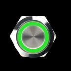 12 16 19 22MM Metal Button Switch LED Light Waterproof Momentary  Self-Locking Car Engine Power Supply 5V 6V12V24V 220V Red Blue