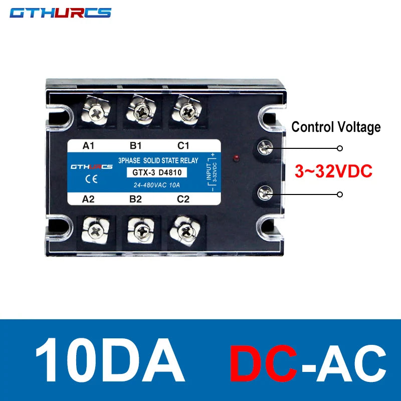DC-AC AC-AC Three Phase Solid State Relay 3-SSR 10A 25A 40A 60A 80A 100A 120A 200A 70-280V AC Control 24-480V 40AA 40DA