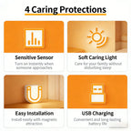 Motion Sensor LED Magnetic Night Light, 1/2 Pack Wireless Rechargeable Night Light, Auto On/Off for Bedroom, Wardrobe, Hallway