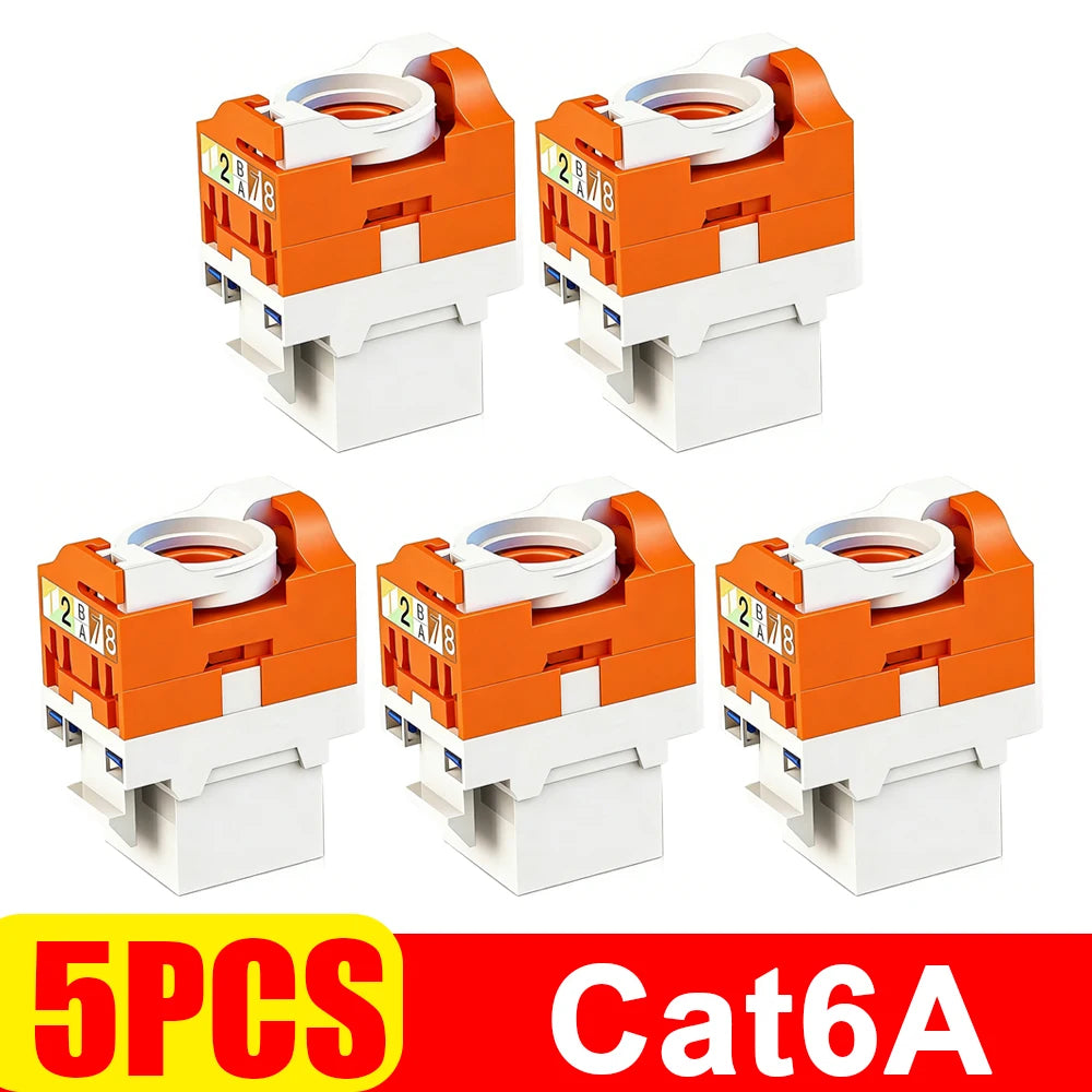 Cat6/Cat6A/Cat5e Tool-Less RJ45 Keystone Jack Network Coupler Ethernet Wall Jack Connectors High-speed RJ45 Keystone Adapters