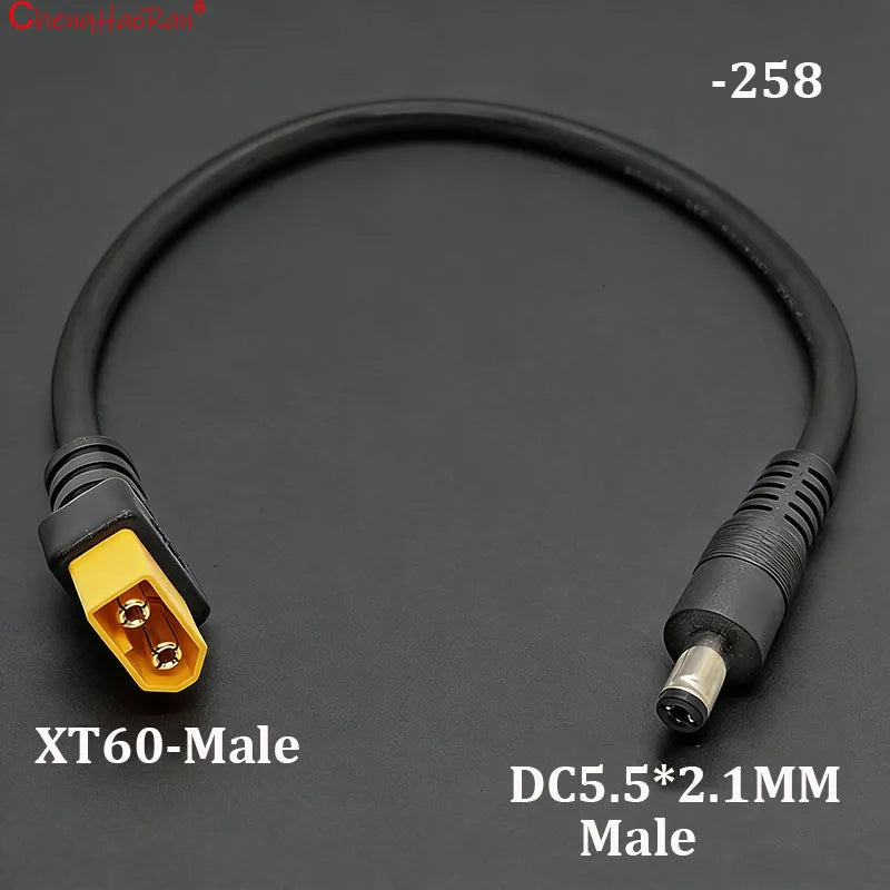 ChengHaoRan 1PC 1.5 M² 30CM Ultra-soft XT60 Plug Male Female Connector to DC 5.5*2.5/5.5*2.1mm M/F Power Cable