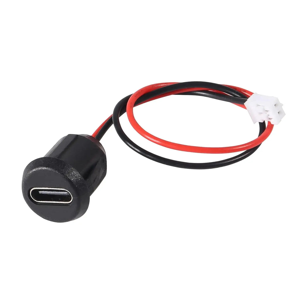10pcs USB-C Female to Male Charger Jacks Chassis Crimp Connectors Black Round Direct Watersafe Port