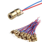 Latest 10pcs Adjustable Mini Laser Pointer Diode RED Dot Laser Diod Circuit 3V/5V 5mW 650nm Module Pointer Sight Copper Head