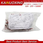 100Pcs 50V Radial Disc Ceramic Capacitor 1pF~0.1uF 101 103 104 473 Mixed Capacitance DIY Electronic Repair Parts