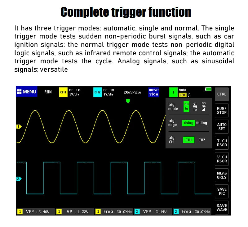 FNIRSI-1014D 1013D TC3 Oscilloscope 3-in-1 Dual Channel Input Signal Generator 100MHz * 2 Analog Bandwidth 1GSA/s Sampling Rate