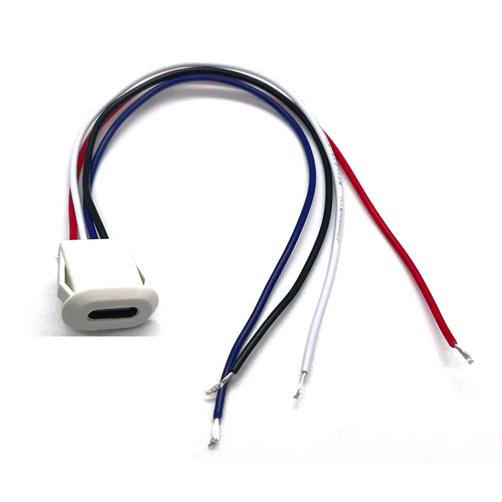 1pcs 4Pin USB C Connector Type-C Waterproof with PH 2.0 Nut Locking Plate Female TPC High Current Fast Charging Jack with CC Pin