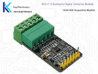 ADS1115 16-Bit 4-Channel I2C ADC Module, High Precision for Sensor Voltage Measurement