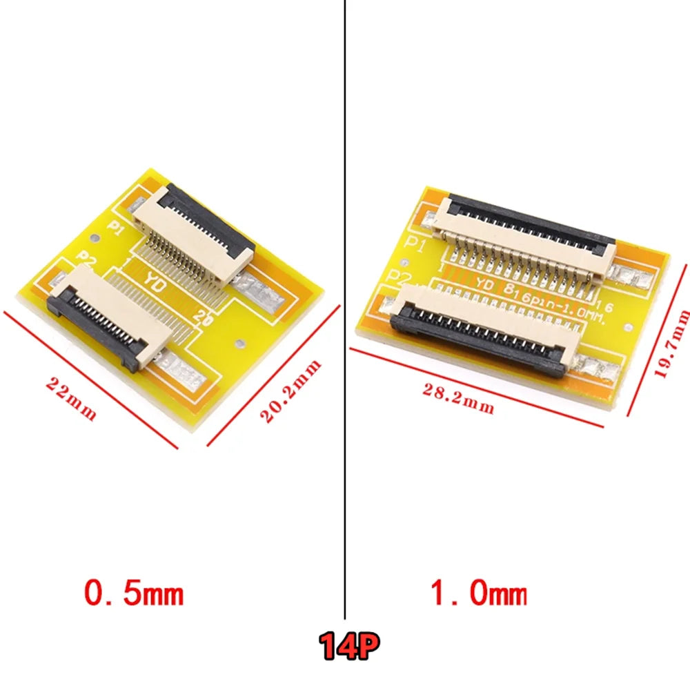 FPC Extension Board FFC Flexible Ribbon Cable Adapter Board 1.0/0.5mm Spacing Flat Wire 4P/8P/10P/20P/40P-60P for Electronics
