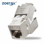 ZoeRax CAT6A CAT7 CAT8 Keystone JackRJ45 STP Tool-Less Type Zinc Alloy Module 10Gbps Shielded Keystone Jack Adapter