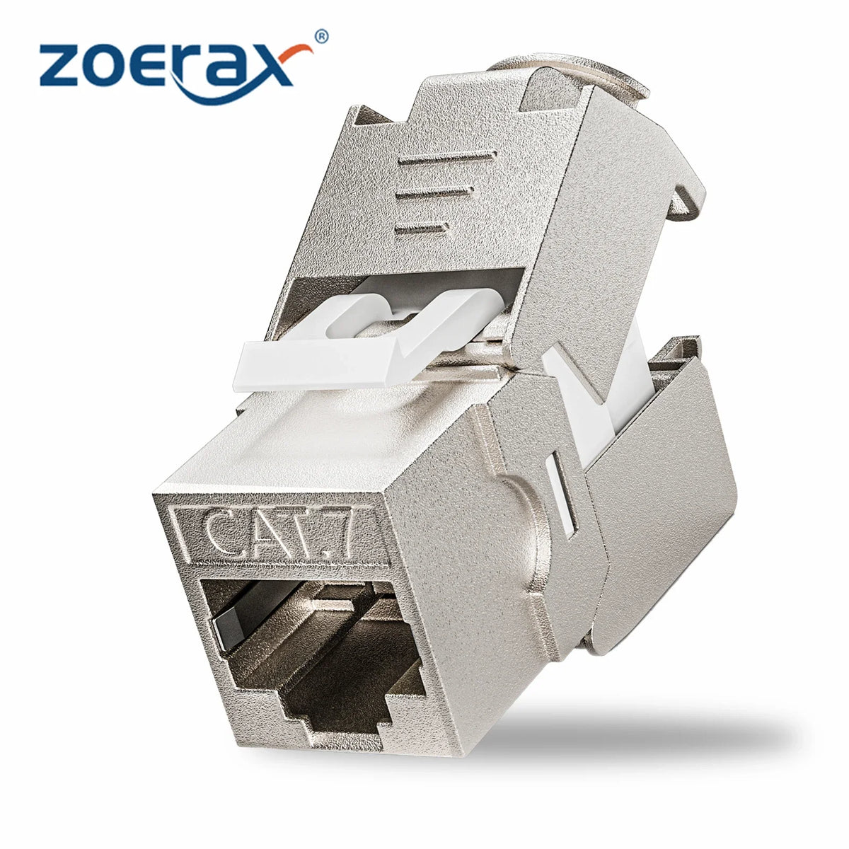 ZoeRax CAT6A CAT7 CAT8 Keystone JackRJ45 STP Tool-Less Type Zinc Alloy Module 10Gbps Shielded Keystone Jack Adapter