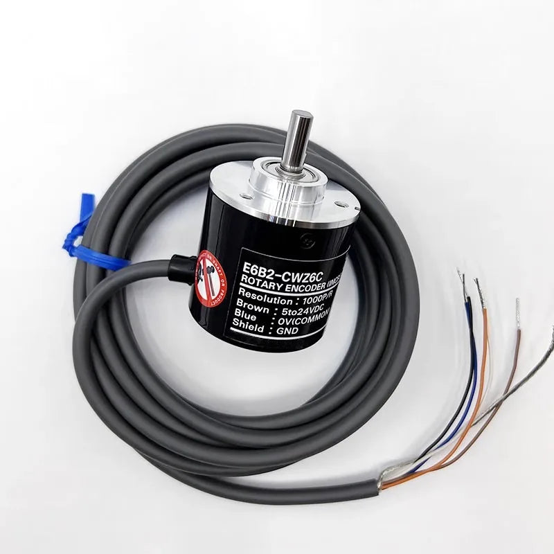 Industrial Rotary Encoder: 1000 P/R, Incremental, 5-24V DC, IP50, Sealed Bearing, ABS, for CNC/Robot/Automation