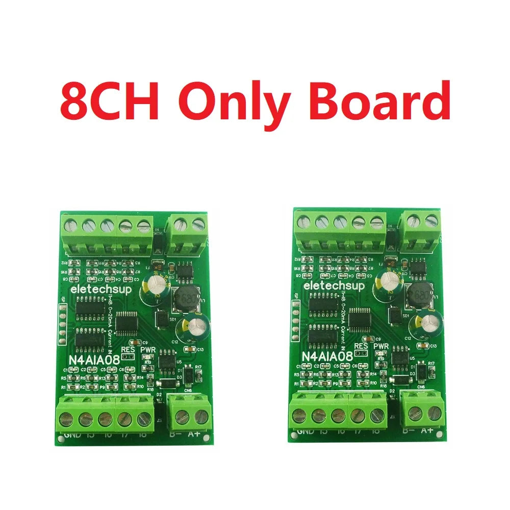 2PCS 8-24CH 4-20MA To RS485 Current Analog Input Collector Module MODBUS RTU Board For PT100 K Thermocouple Pressure Sensor