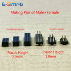 20pcs 1.27mm Low Short Profile Double Row SMD PH1.0mm Male, Female Header PH2.0 2x4/5/6/7/8/10/12/32/50P Thin PCB Pin Header