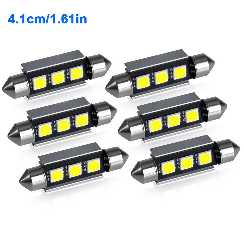 2/4/6/10PCS Super Bright Festoon LED 31/36/39/42MM 5050 3Chips Aluminum Body Fast Cooling for Car Reading Liscense Plate Light