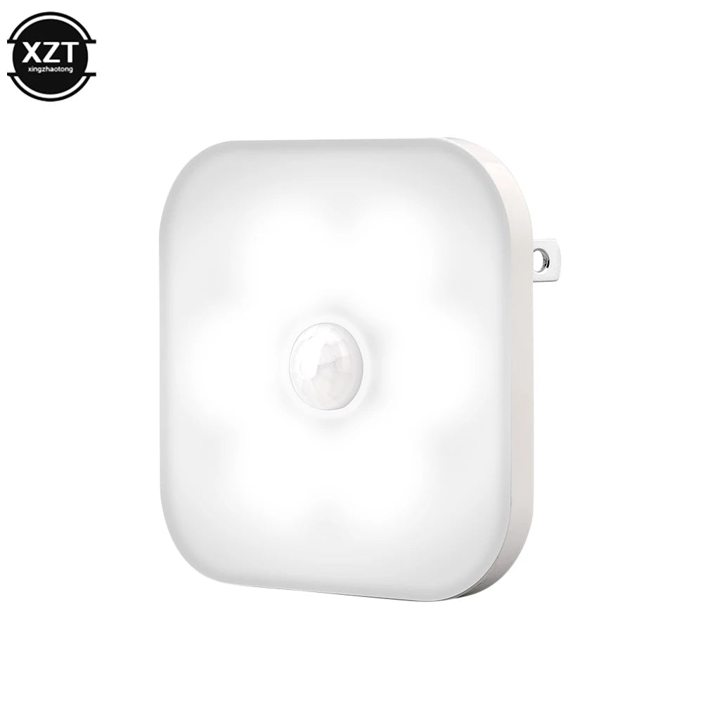 Motion Sensor LED Night Lights US/EU Plug Dimmable Cabinet Light For Baby Bedside Bedroom Corridor Wireless Lamp Lighting Small