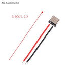10Pcs Micro USB Type-C 2Pin Horizontal 2P Simple Soldered Female Plug-in Board Quick Charging Connector