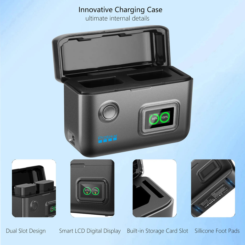 Probty EN-EL25 Portable Fast Charger With Smart Digital Display for Nikon Z50 II, Z50, Z30, Z fc,Camera