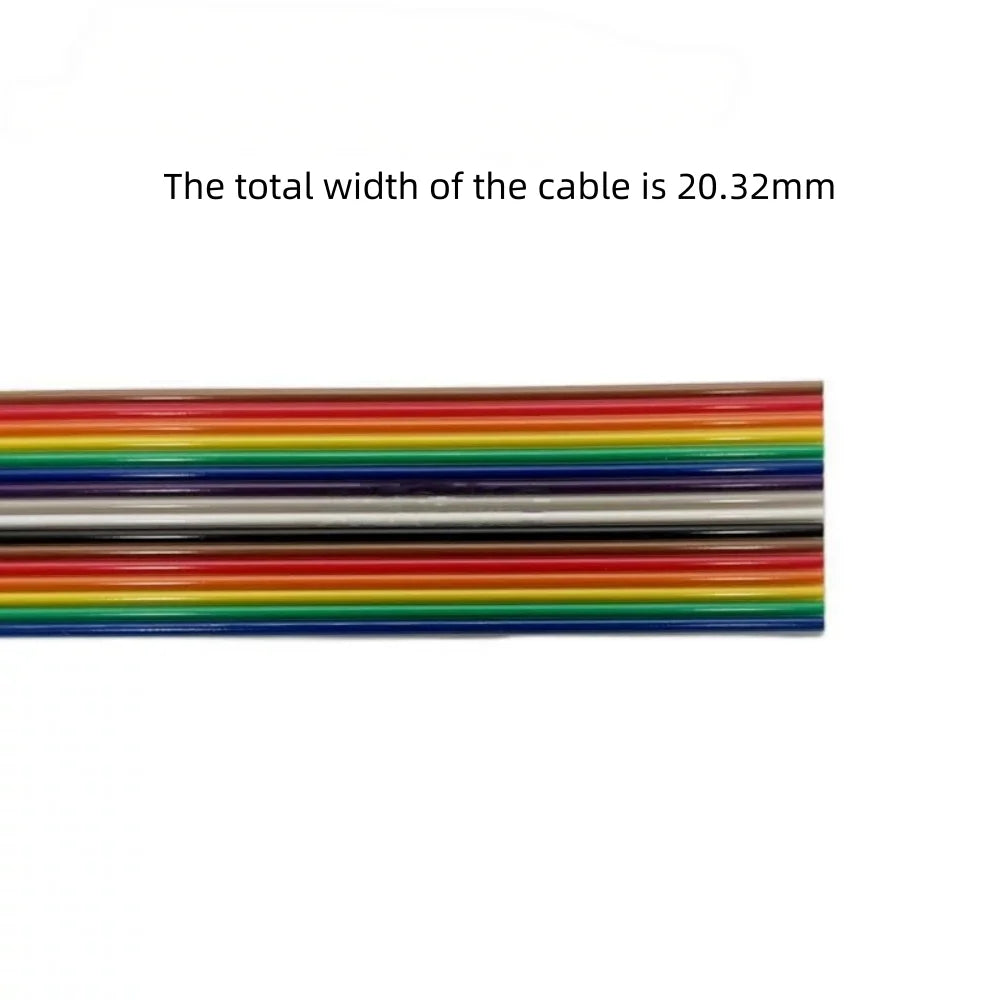 Rainbow Dupont Flat Ribbon Cable 1.27mm Pitch 1 Meter Length 6P‑64P Multi Pin Counts Compatible for FC Dupont Connector