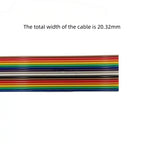 Rainbow Dupont Flat Ribbon Cable 1.27mm Pitch 1 Meter Length 6P‑64P Multi Pin Counts Compatible for FC Dupont Connector