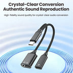 3 in 1 USB C Adapters Type-C to 3.5mm/Type-C Headphones+ Type-C Charging Connector For iPhone 15-17 Xiaomi Huawei Samsung Phones